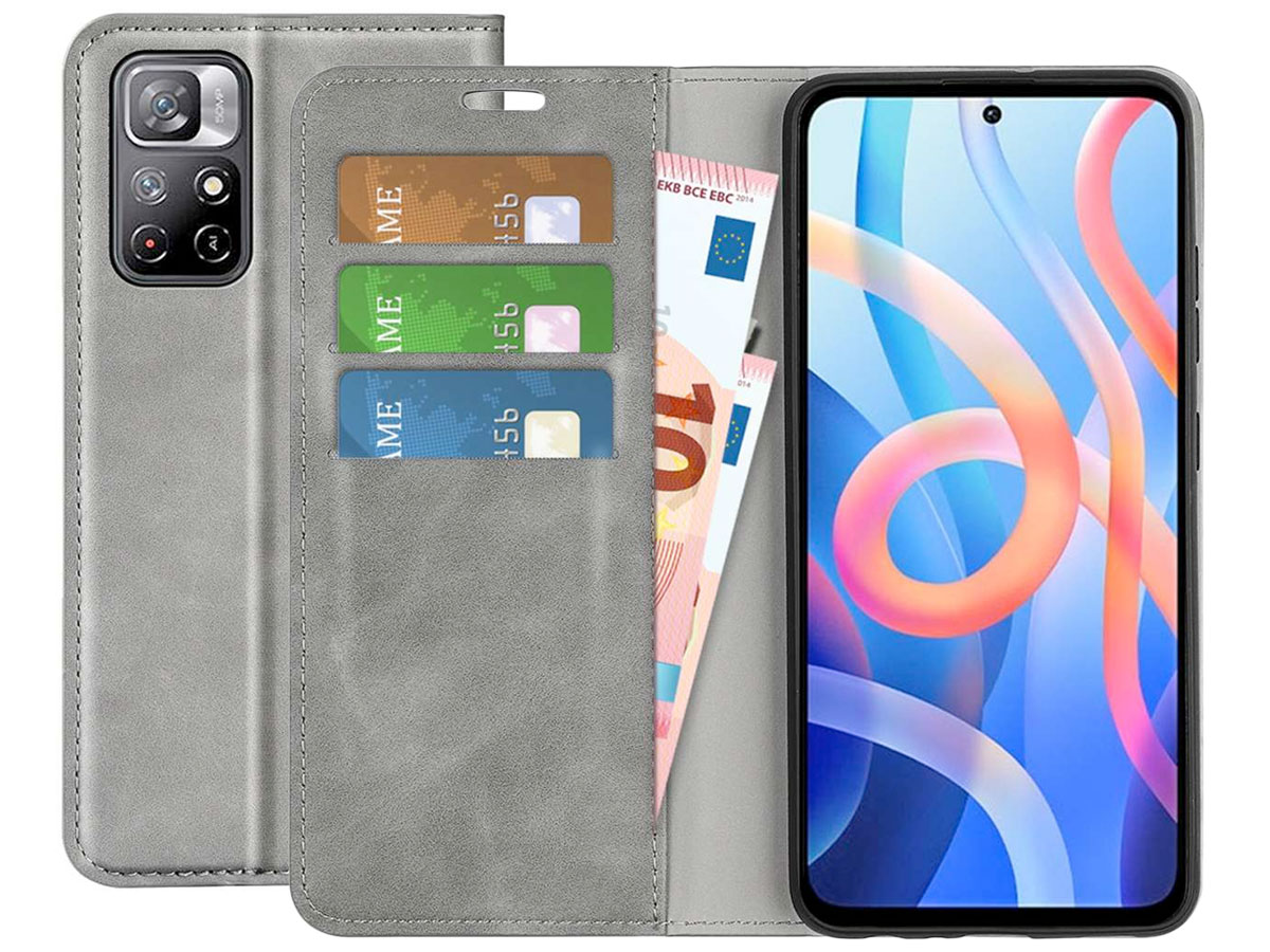 Just in Case Slim Wallet Case Grijs - Xiaomi Poco M4 Pro 5G hoesje