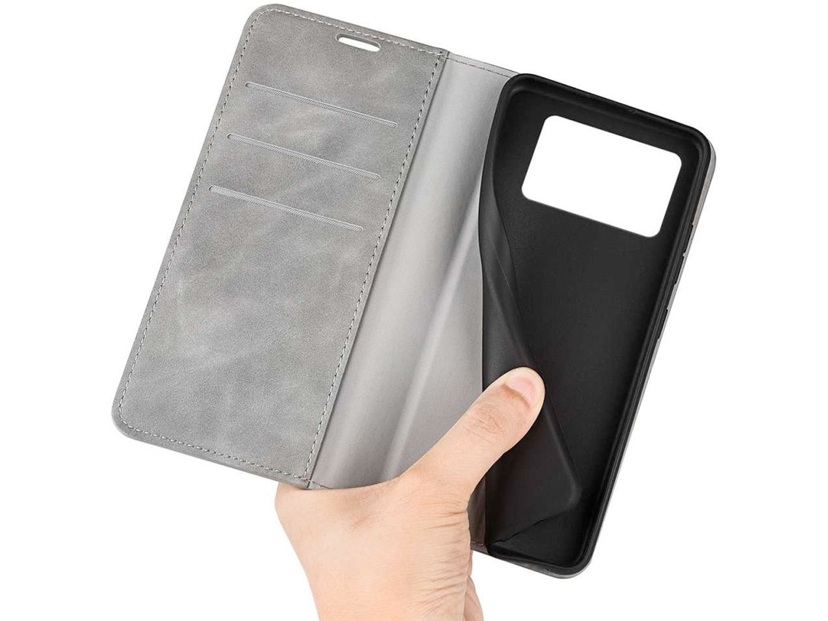 Just in Case Slim Wallet Case Grijs - Xiaomi Poco X4 Pro hoesje