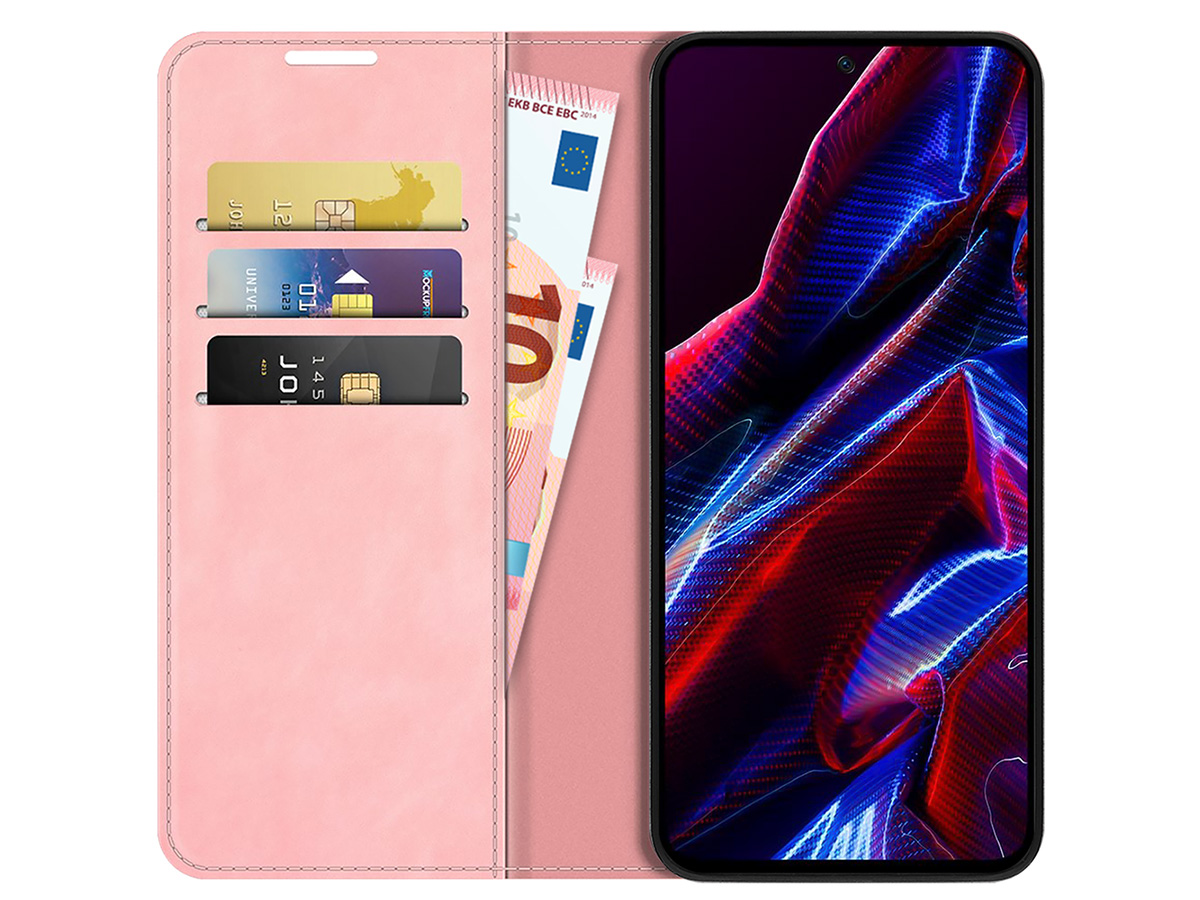 Just in Case Slim Wallet Case Roze - Xiaomi Poco X5 hoesje