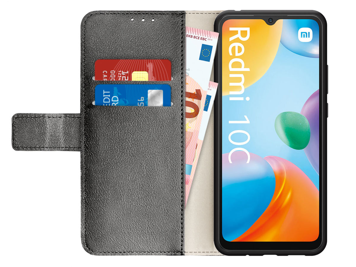 Just in Case Wallet Case Zwart - Xiaomi Redmi 10C hoesje