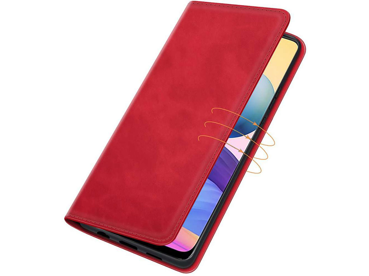 Just in Case Magnetic BookCase Rood - Xiaomi Redmi Note 10 5G hoesje