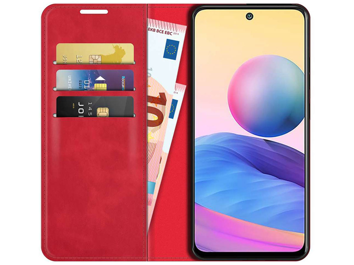 Just in Case Magnetic BookCase Rood - Xiaomi Redmi Note 10 5G hoesje