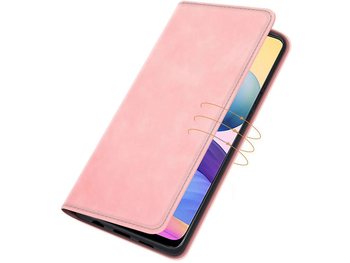 Just in Case Magnetic BookCase Roze - Xiaomi Redmi Note 10 5G hoesje