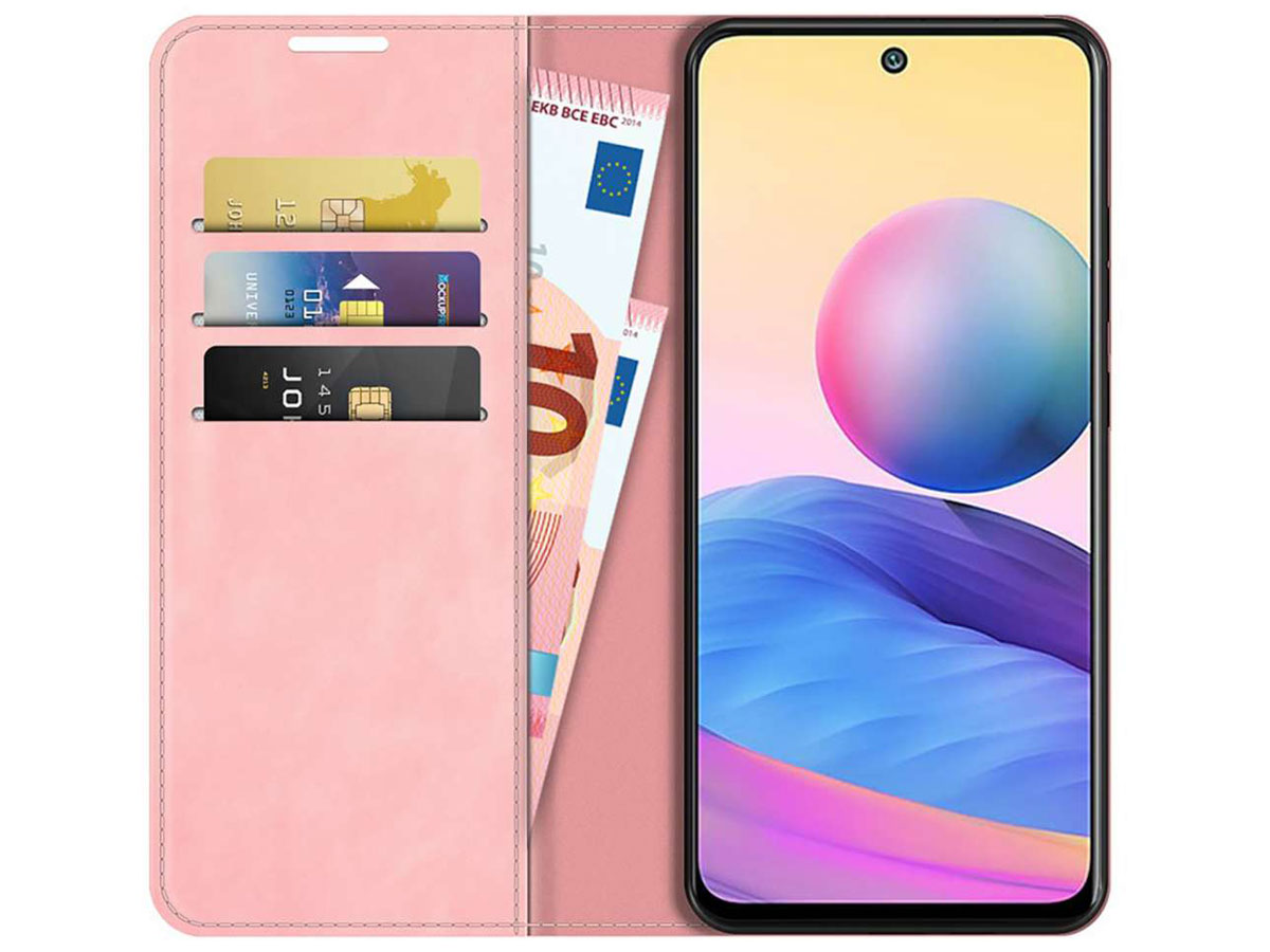 Just in Case Magnetic BookCase Roze - Xiaomi Redmi Note 10 5G hoesje