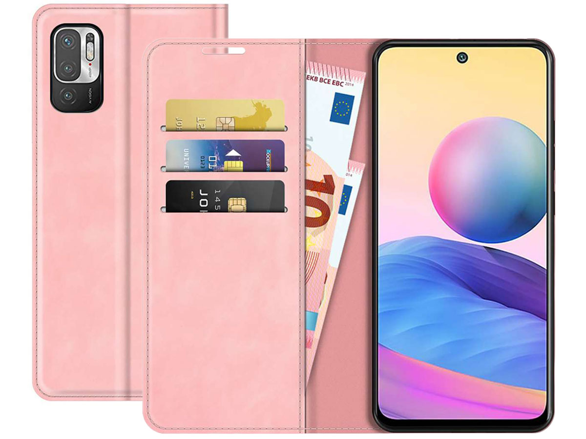 Just in Case Magnetic BookCase Roze - Xiaomi Redmi Note 10 5G hoesje