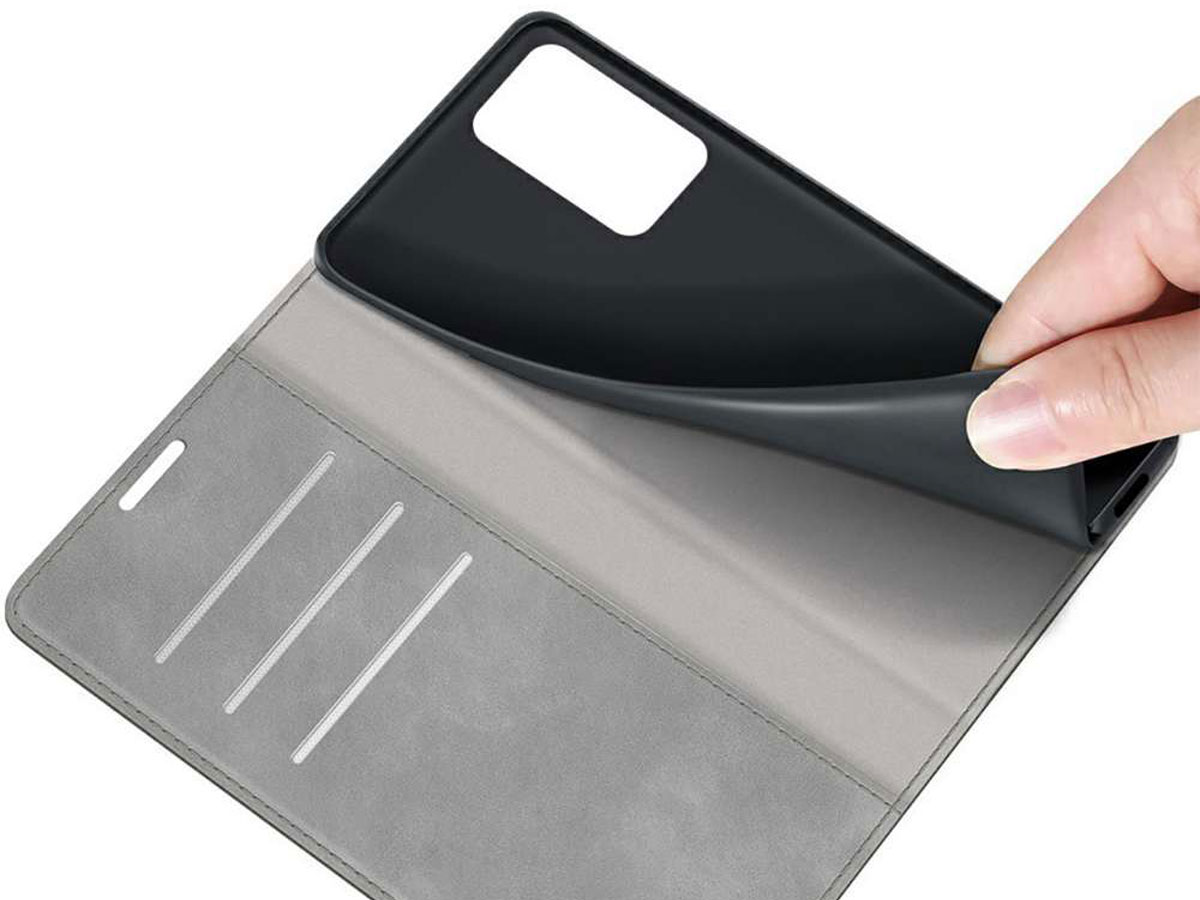 Just in Case Magnetic BookCase Grijs - Xiaomi Redmi Note 10 Pro hoesje
