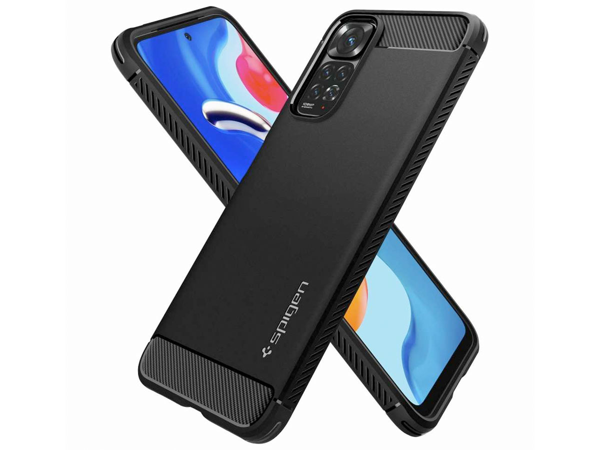 Spigen Rugged Armor Case Zwart - Xiaomi Redmi Note 11/11s Hoesje