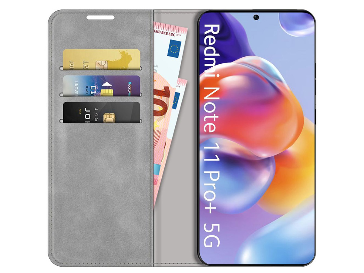 Just in Case Slim Wallet Case Grijs - Xiaomi Redmi Note 11 Pro+ hoesje