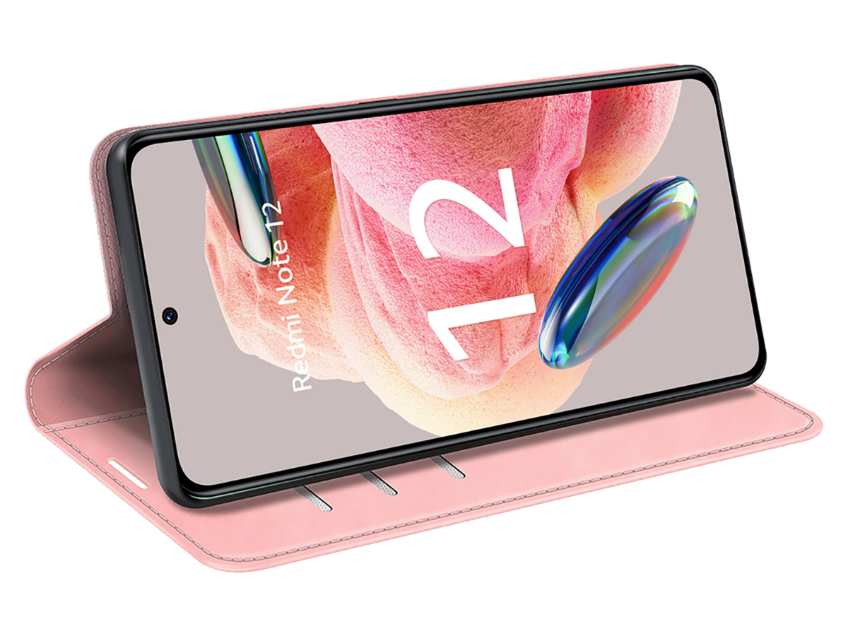 Just in Case Slim Wallet Case Roze - Xiaomi Redmi Note 12 4G hoesje