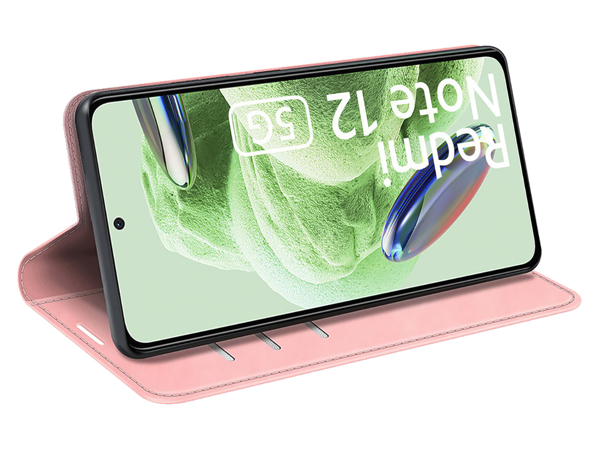 Just in Case Slim Wallet Case Roze - Xiaomi Redmi Note 12 5G hoesje