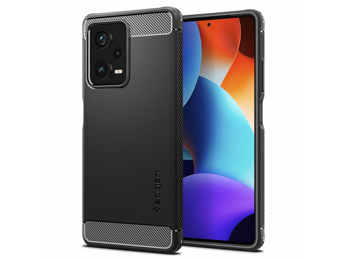 Spigen Rugged Armor Case Zwart - Xiaomi Redmi Note 12 Pro+ 5G Hoesje