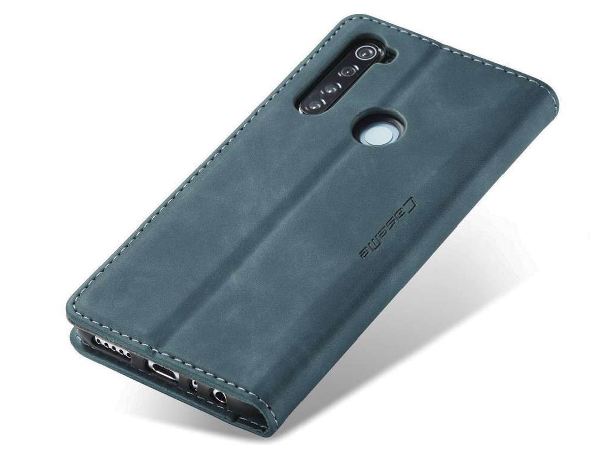 CaseMe Vintage BookCase Blauw - Xiaomi Redmi Note 8 hoesje