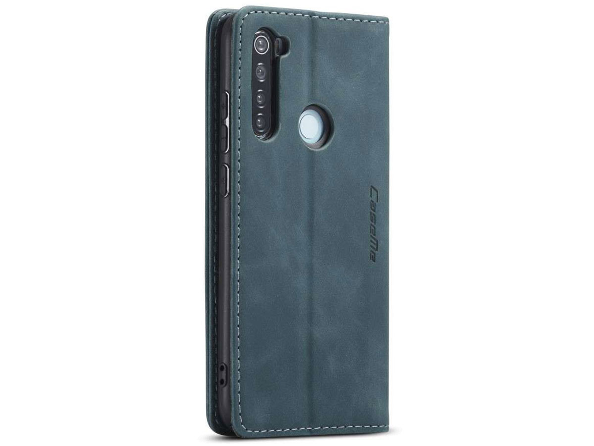 CaseMe Vintage BookCase Blauw - Xiaomi Redmi Note 8 hoesje