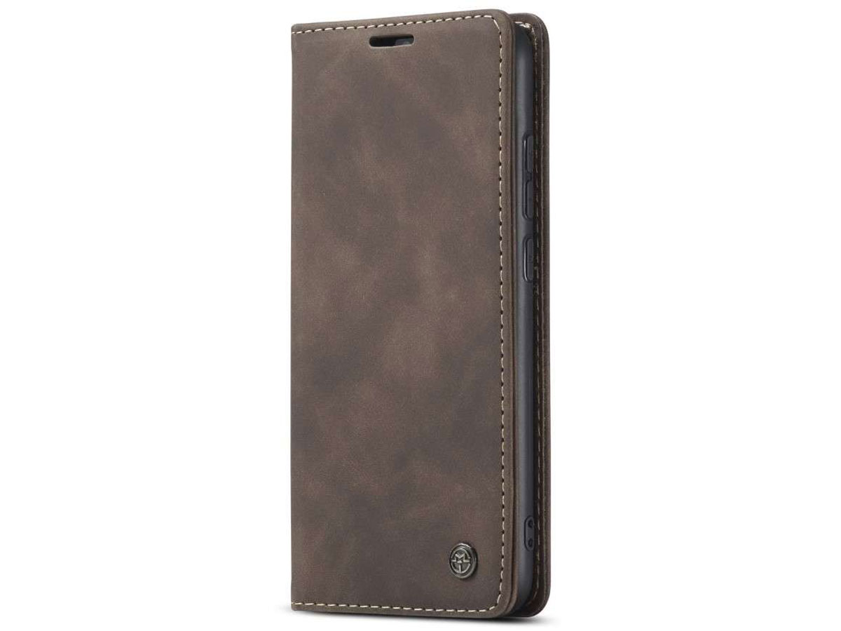 CaseMe Vintage BookCase Bruin - Xiaomi Redmi Note 8 hoesje