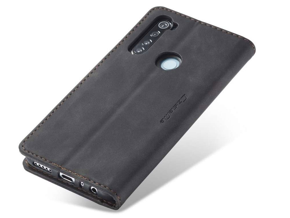 CaseMe Vintage BookCase Zwart - Xiaomi Redmi Note 8 hoesje