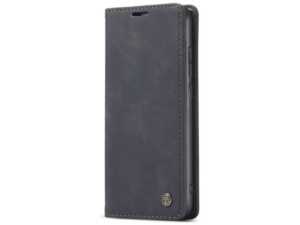 CaseMe Vintage BookCase Zwart - Xiaomi Redmi Note 8 hoesje