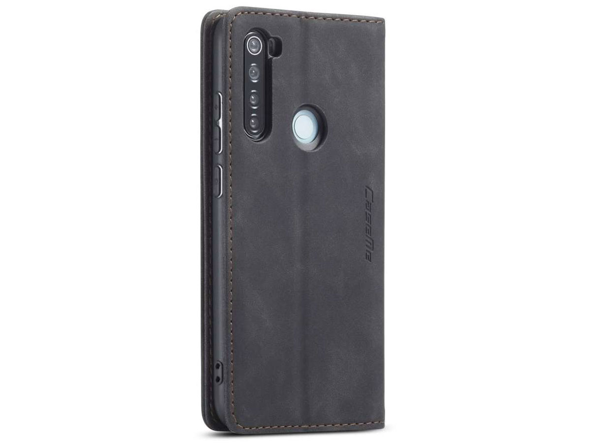 CaseMe Vintage BookCase Zwart - Xiaomi Redmi Note 8 hoesje