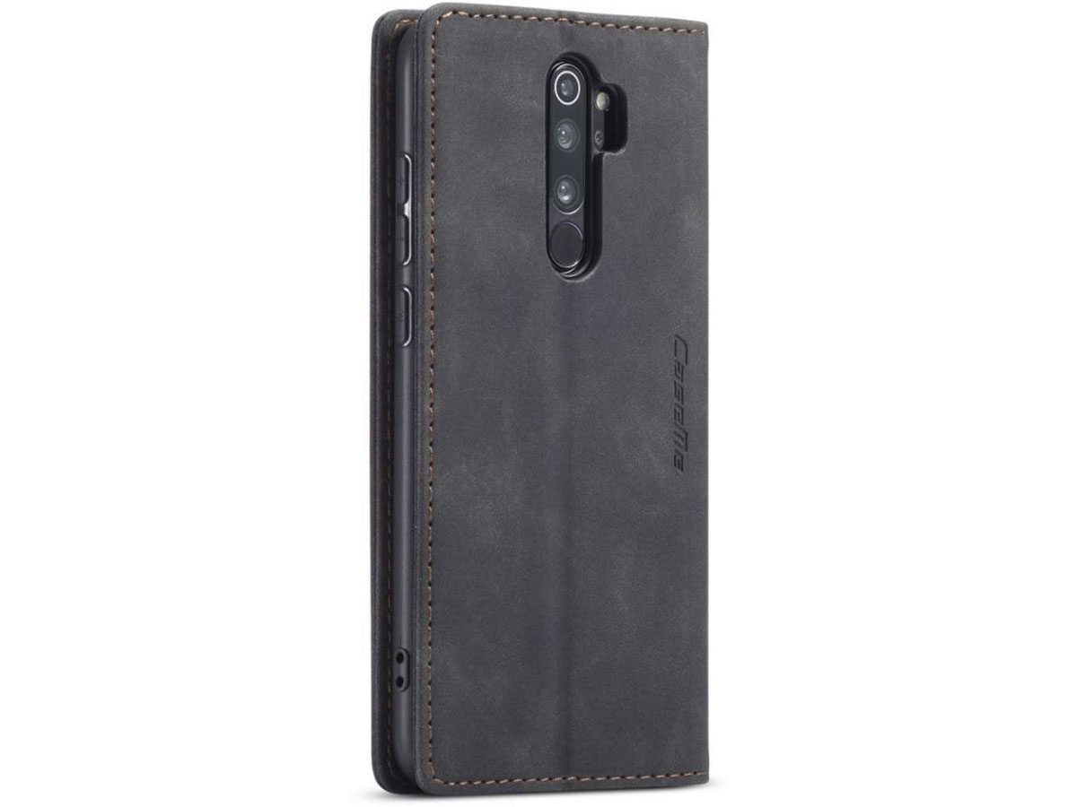 CaseMe Vintage BookCase Zwart - Xiaomi Redmi Note 8 Pro hoesje