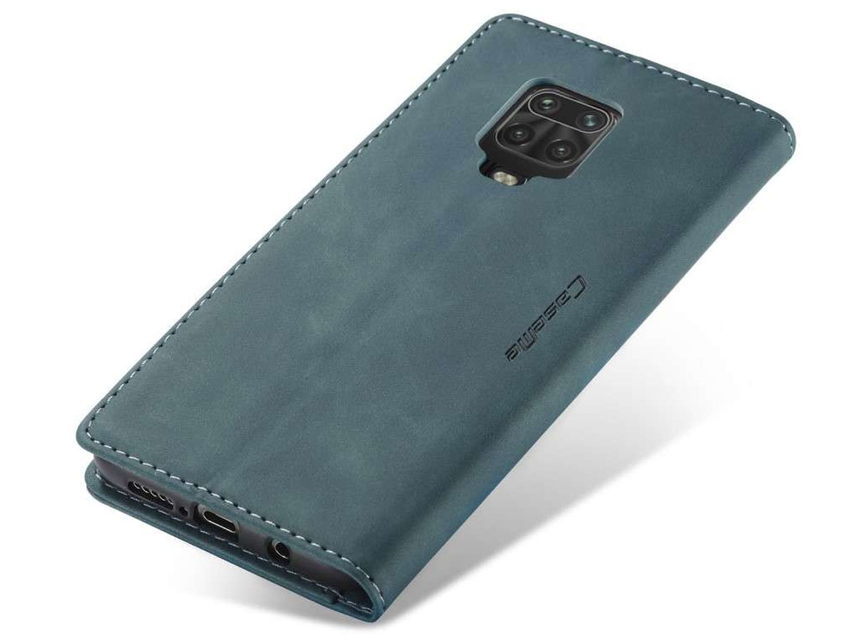 CaseMe Vintage BookCase Blauw - Xiaomi Redmi Note 9 Pro/9S hoesje