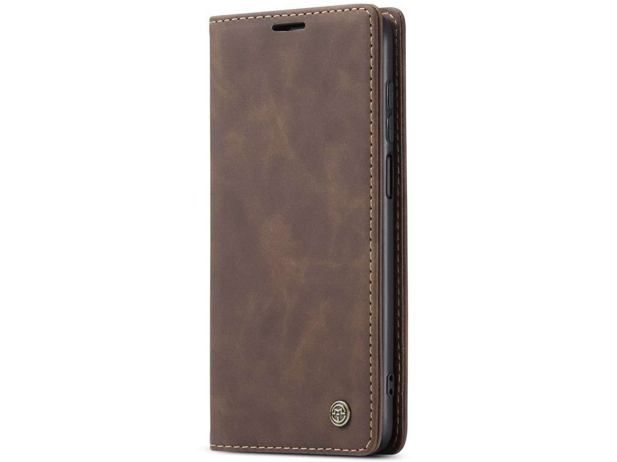 CaseMe Vintage BookCase Bruin - Xiaomi Redmi Note 9 Pro/9S hoesje