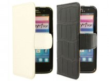 Croco Book Case Hoesje voor Alcatel One Touch M'Pop