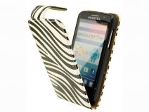 Zebra Flip Case Hoesje voor Alcatel One Touch M'Pop