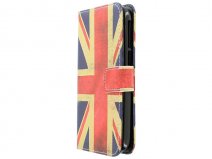 Vintage GB Flag Book Case Hoesje voor Alcatel OneTouch Pop C7