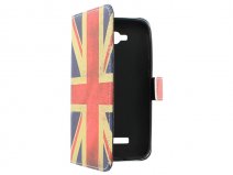 Vintage GB Flag Book Case Hoesje voor Alcatel OneTouch Pop C7