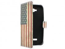 Vintage USA Flag Book Case Hoesje voor Alcatel OneTouch Pop C7