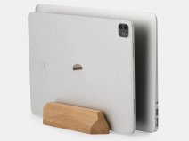 Oakywood Dual Vertical Laptop Dock Oak - Houten MacBook Standaard