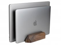 Oakywood Dual Vertical Laptop Stand Walnut - Houten MacBook Standaard
