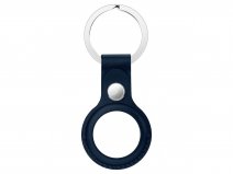 Sdesign AirTag Leather Case Sleutelhanger Hoesje - Donkerblauw