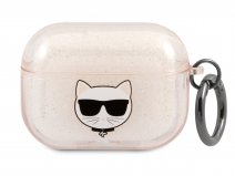 Karl Lagerfeld Choupette Glitter Case Goud - AirPods Pro Hoesje
