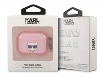 Karl Lagerfeld Choupette Glitter Case Roze - AirPods Pro Hoesje