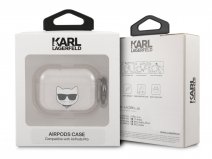 Karl Lagerfeld Choupette Glitter Case Zilver - AirPods Pro Hoesje
