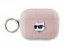 Karl Lagerfeld Ikonik Choupette Monogram Case Roze - AirPods Pro 1 & 2 Case Hoesje
