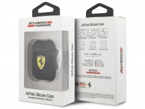 Ferrari Logo Silicone Case Zwart - AirPods 1 & 2 Case Hoesje