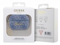 Guess 4G Monogram Charm Case Blauw - AirPods Pro 1 & 2 Case Hoesje