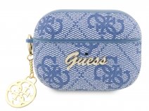 Guess 4G Monogram Charm Case Blauw - AirPods Pro 1 & 2 Case Hoesje