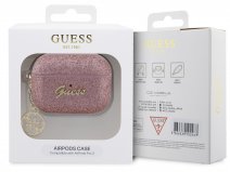 Guess Glitter Charm Case Roze - AirPods Pro 1 & 2 Case Hoesje