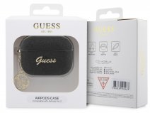 Guess Glitter Charm Case Zwart - AirPods Pro 1 & 2 Case Hoesje