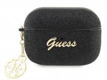 Guess Glitter Charm Case Zwart - AirPods Pro 1 & 2 Case Hoesje