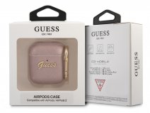 Guess Saffiano Ring Case Roze - AirPods 1/2 Case Hoesje