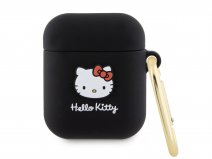 Hello Kitty Silicone Case Zwart - AirPods 1 & 2 Case Hoesje