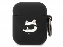 Karl Lagerfeld 3D Ikonik Choupette Skin Zwart - AirPods 1 & 2 Hoesje