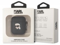 Karl Lagerfeld 3D Ikonik Skin Zwart - AirPods 1 & 2 Hoesje