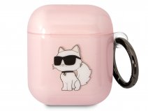 Karl Lagerfeld Choupette Case Roze - AirPods 1 & 2 Hoesje