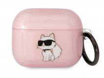 Karl Lagerfeld Choupette Case Roze - AirPods 3 Hoesje