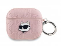 Karl Lagerfeld Ikonik Choupette Monogram Case Roze - AirPods 3 Case Hoesje