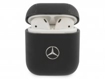 Mercedes-Benz Leather Case Zwart - AirPods 1 & 2 Hoesje